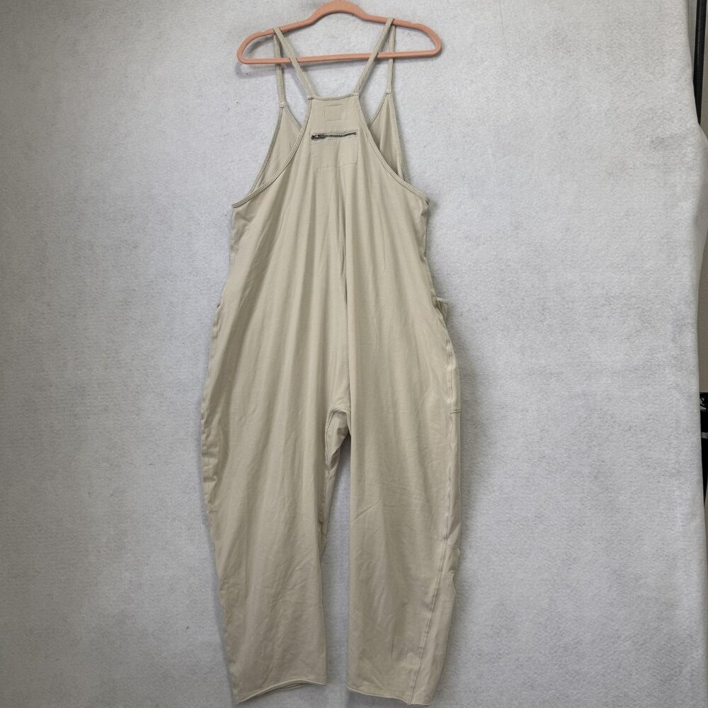 Free People Womens Small Beige Jumpsuit Sleeveless Harem Overalls Pockets Casual - Picture 8 of 12